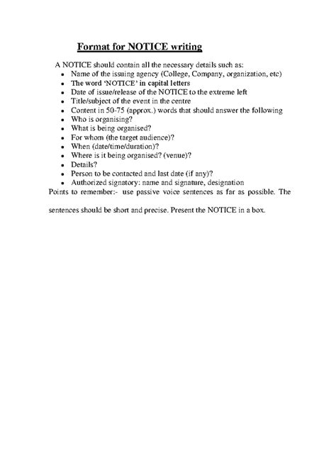 Format for Notice writing, Agenda and Minutes of Meeting - Format for ...