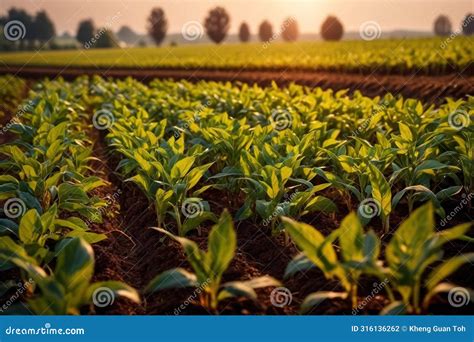 Modern Industrialized Agriculture Using Technology, Agritech Farming of Crops Stock Illustration ...