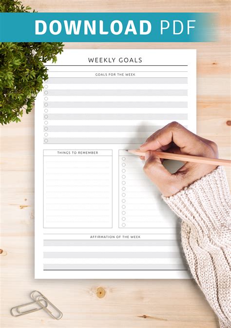 Image result for Weekly Goals Examples
