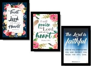 Printality Bible Verse Wall Photo Frames A4 Size Combo Of 3 Frames ...