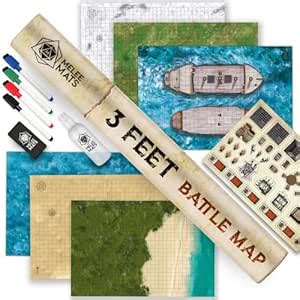 Battle Grid Game Mat - (1) Double Sided 24x36 - Portable Dungeons and ...