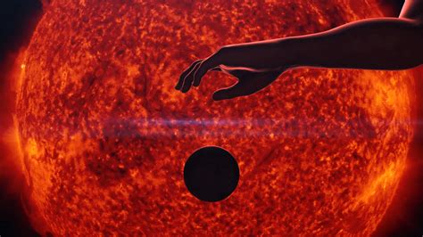 Download wallpaper 3840x2160 ball, hand, sun, surface, fiery, art hd ...