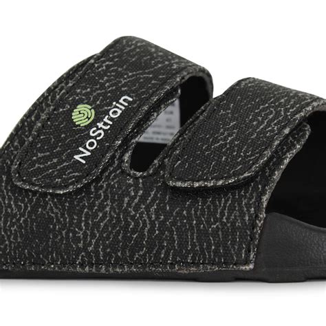 Canvas Wave Print Sugar Midnight Black Men's Slides | Nostrain