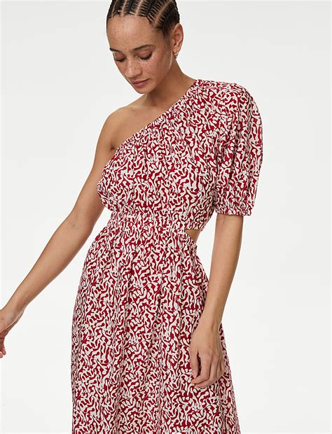 Buy Pure Cotton Printed One Shoulder Beach Dress at Marks & Spencer
