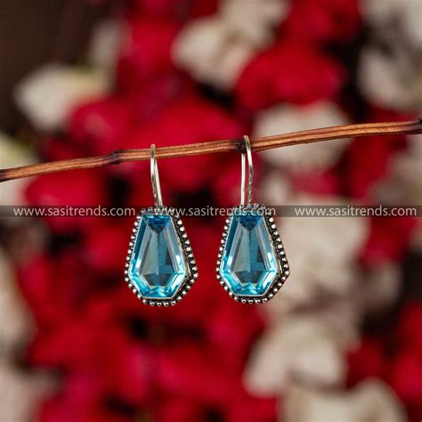 Emerald-Cut Oxidised Gemstone Earrings - Sophisticated Vintage Appeal ...