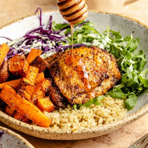 Sheet Pan Hot Honey Chicken Bowls | Ambitious Kitchen