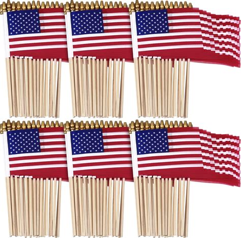 Amazon.com : 150 Pcs Small American Flags on Stick, 8 x 12 Inch Mini US ...
