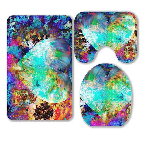 Heart In Cosmic Space Color Abstract And Crackle Structure 3 Piece ...