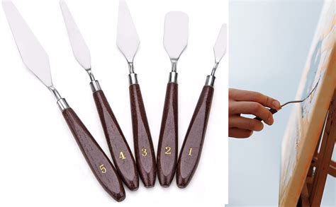 Delidge 5pcs/Set Stainless Steel Oil Artist Crafts Spatula Palette Set ...