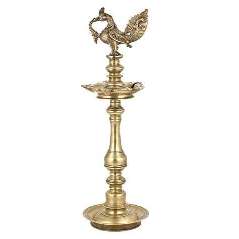 Auspicious Brass Peacock Diya Oil Lamp Diwali Decoration