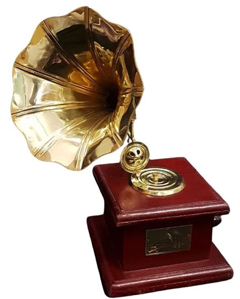 Supreme IMPEX Antique Vintage Brass & Wooden Mini Gramophone for ...