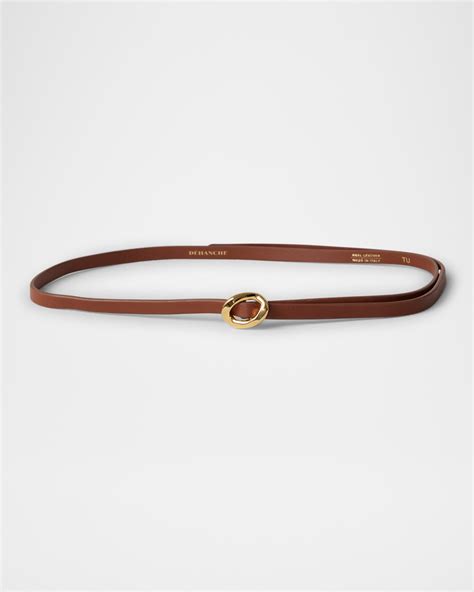 Dehanche Orbite Skinny Leather Belt | Neiman Marcus