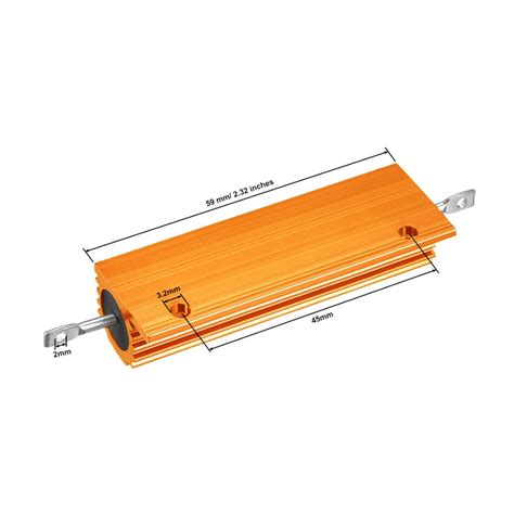Gold Aluminum Shell High Power Resistor 4R 100 Watt