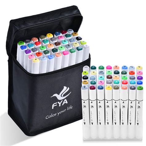 FYA 40 Color Art Markers, Dual Tips Permanent Art Markers for Adults ...