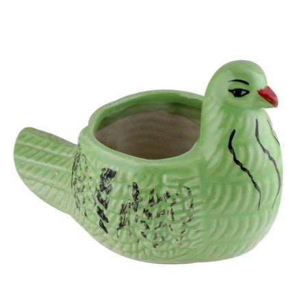 Ceramics Green Birds Shaped Planter