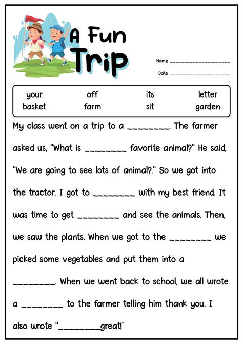 Create A Story Fill In The Blanks - Printable Form, Templates And Letter