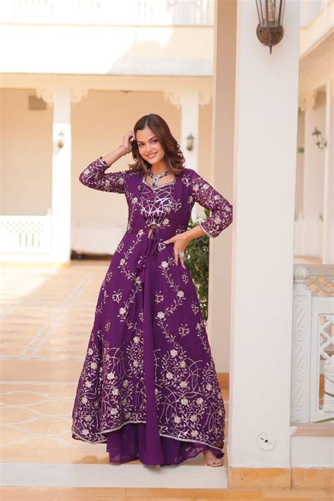 Traditional wear Purple Shrug And Plazzo With Choli – vastracloth