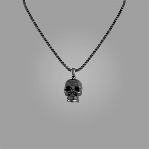 Black Skull Pendant Necklace for Men | Bold Streetwear by Black Mamba ...