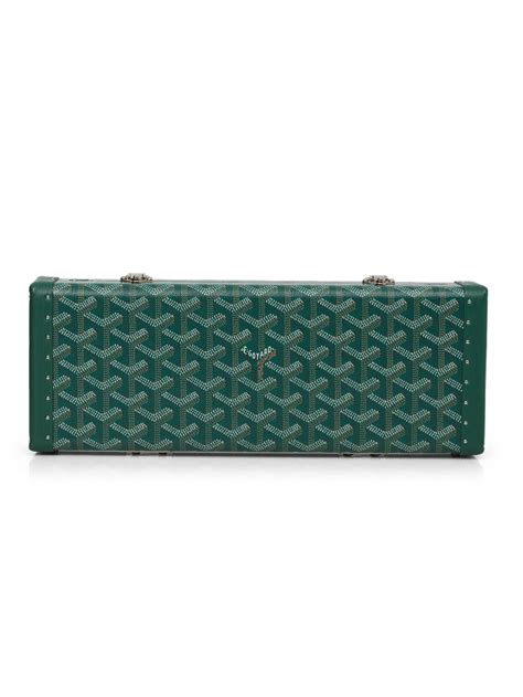 Goyard Green Chevron Print Coated Canvas Saint Honore Clutch Bag One ...