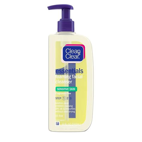 Clean & Clear Essentials Foaming Facial Cleanser for Sensitive Skin ...