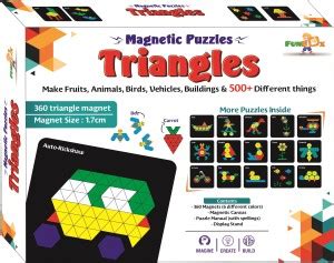 FUNBOX TOYS Magnetic Puzzles Triangle - Triangles With 360 Colourful ...