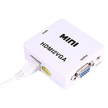 Quotrade Mini 1080P HDMI 2 VGA Converter with Audio Adapter Connector ...