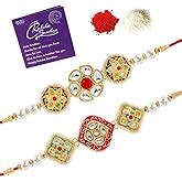 Sukkhi Rakhi Traditional Kundan & Pearls Designer Meenakari Gold Plated ...