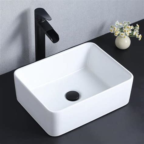 SHACO Vessel Sink Rectangle 16 X 12 White Bathroom India | Ubuy