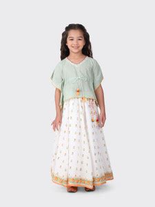 Fabindia Girls Lehenga Choli Ethnic Wear Floral Print Lehenga Choli ...