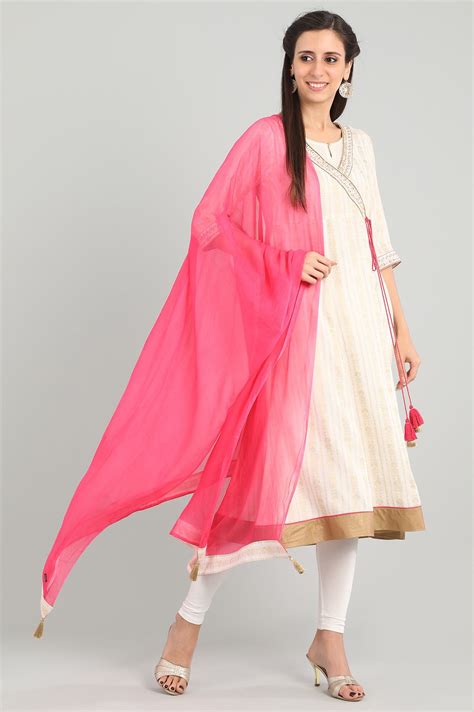 Buy Cream Round Neck Angrakha kurta Set Online for Woman | Shop for Aurelia