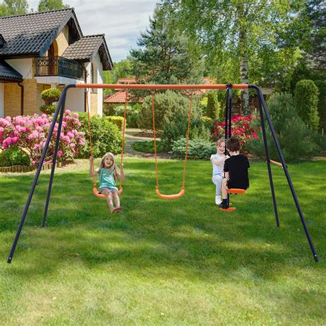 Kinfant Outdoor Metal Swing Set Playset for Backyard India | Ubuy