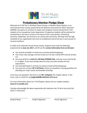 Fillable Online Probationary Member Pledge Sheet Fax Email Print ...
