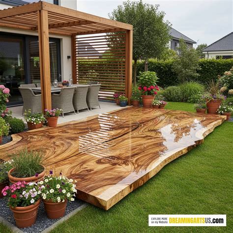 Elevate Your Backyard with Stunning Live Edge Wood Patios