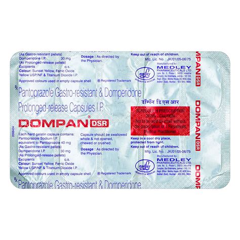 Dompan Dsr 40/30 Cap | Uses, Side Effects, Price | Apollo Pharmacy