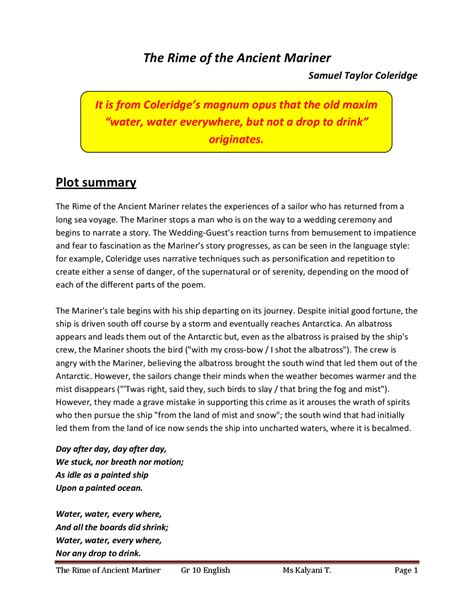The Rime Of The Ancient Mariner Full Poem With Explanation - Infoupdate.org