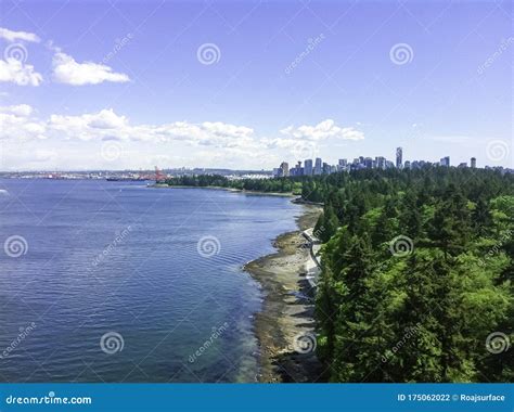 Bird Eye View from Lion Bridge Over Stanley Park. Vancouver City ...