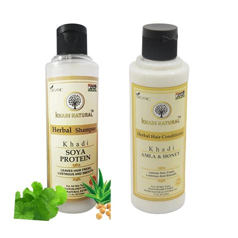 Buy Khadi Natural Soya Protein Shampoo 210ML & Amla Honey Conditioner ...