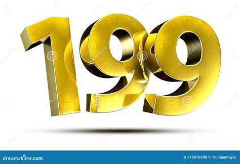 Numbers 199 3d. stock illustration. Illustration of gold - 178876590
