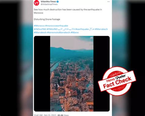 Drone footage shows earthquake aftermath in Morocco? No, the viral ...