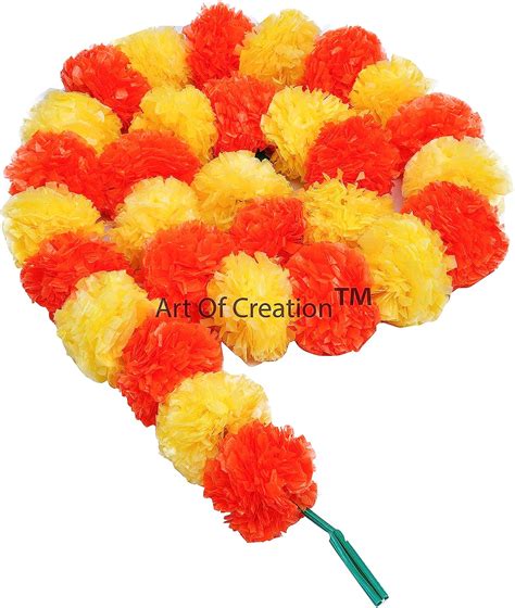 Buy Art of Creation Artificial Marigold Garland for Decoration 5 Feet ...