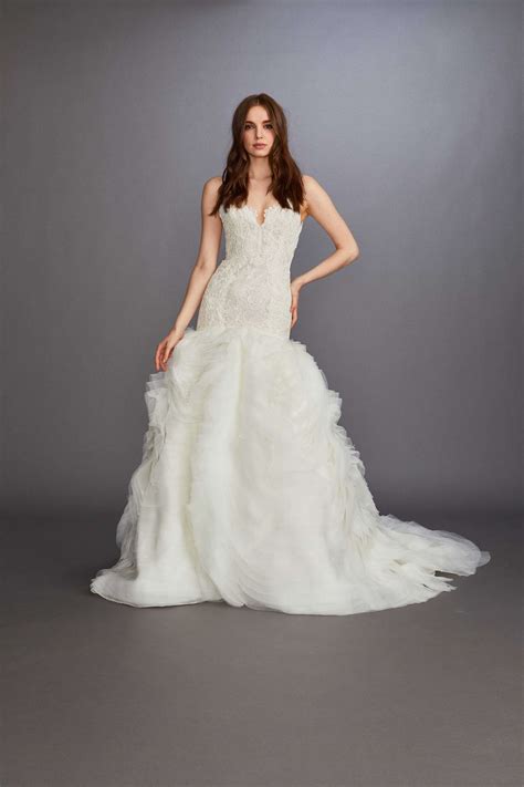 Pink Floral Lazaro Wedding Dress