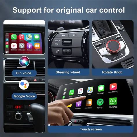 TechAdro 2-in-1 Wireless Apple CarPlay / Android Auto Adapter a 5.8 GHz ...