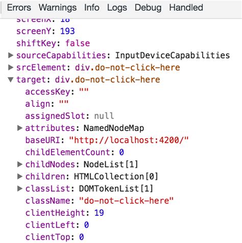 JavaScript Event.target 的图像结果