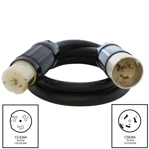AC WORKS CS6364/CS6365 Cord 50-ft 6/4 4 Prong Black Indoor/Outdoor SOOW ...