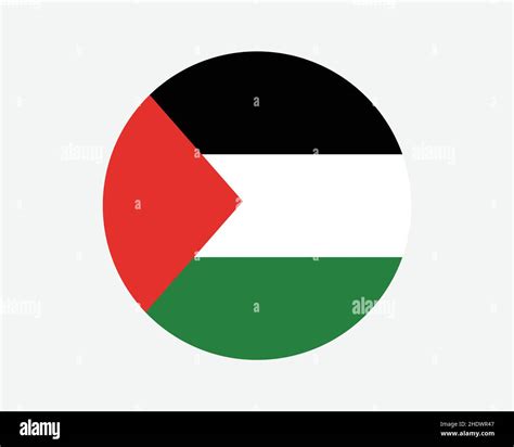 Palestine Round Country Flag. Palestinian Circle National Flag. State of Palestine Circular ...