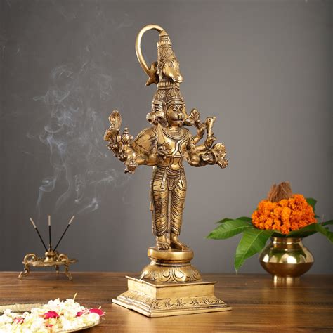 Buy Antique Brass Standing Lord Panchmukhi Hanuman Statue 22 inch ...