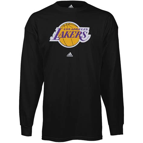 adidas Los Angeles Lakers Black Primary Logo Long Sleeve T-shirt