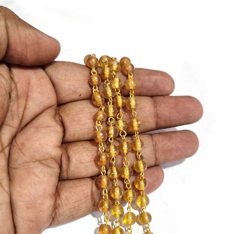 Toapz GOLD WIRE LINK 1 METER PACK, 6MM SIZE BEADS, LINK ROSARY CHAIN R ...