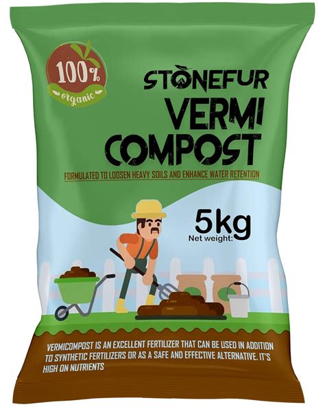 STONEFUR Vermicompost Fertilizer Manure For Plants 5 Kg |Vermi compost ...