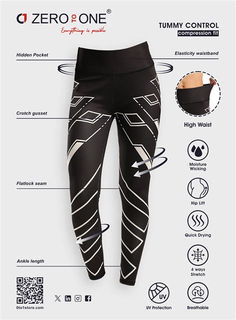 0to1 High Waisted Printed Leggings for Women